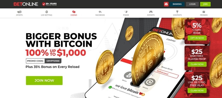 BetOnline Homepage