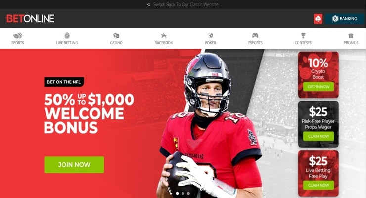 BetOnline homepage