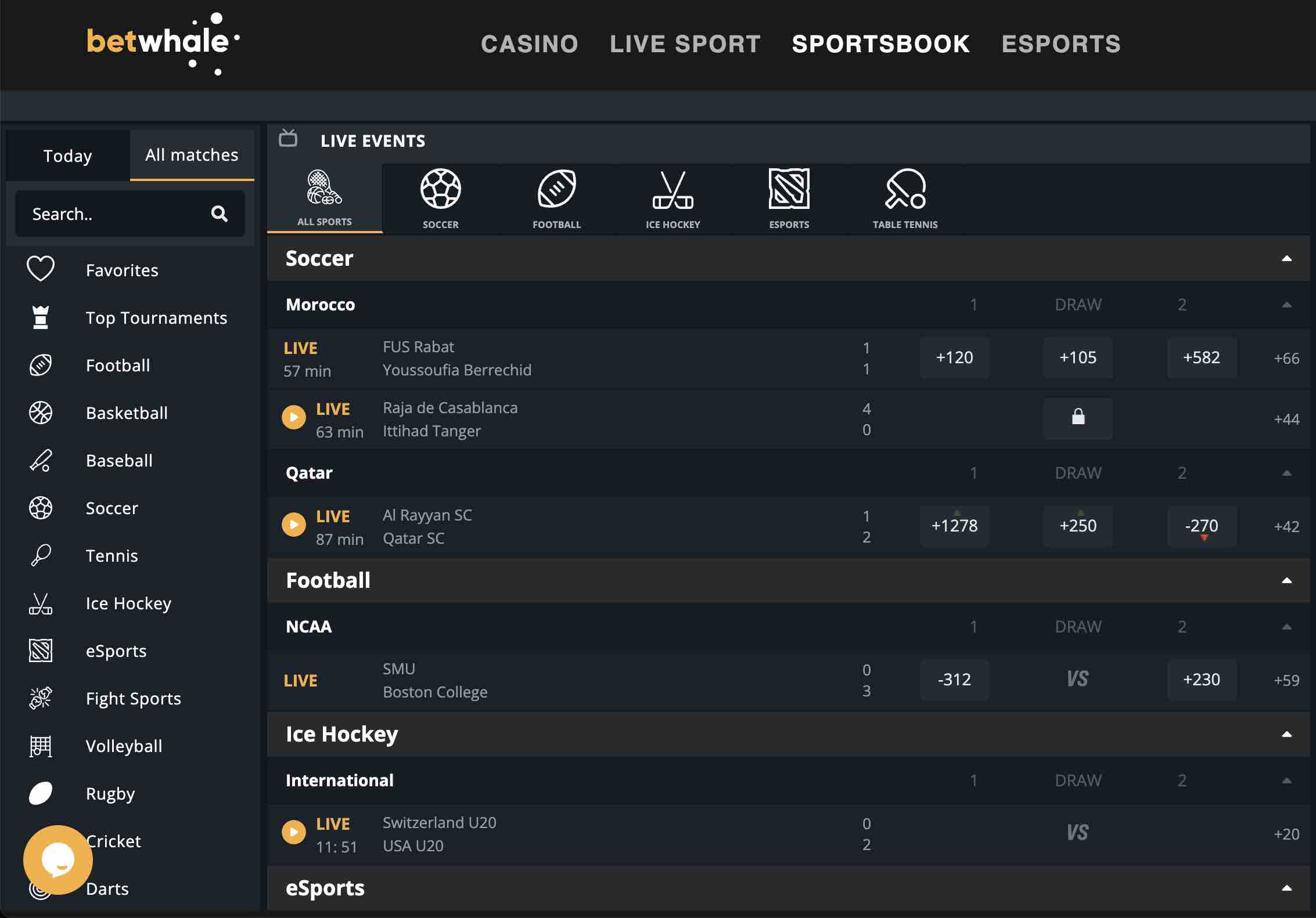 the best Missouri betting sites - BetWhale sportsbook homepage