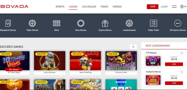 georgia online casinos Bovada Casino games