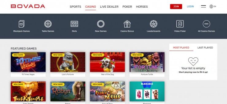 Bovada Legal Casino in Colorado