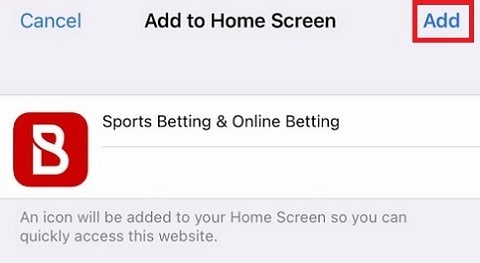 Bovada Add to Home Screen