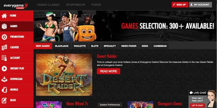 online casinos in Oklahoma- Everygame
