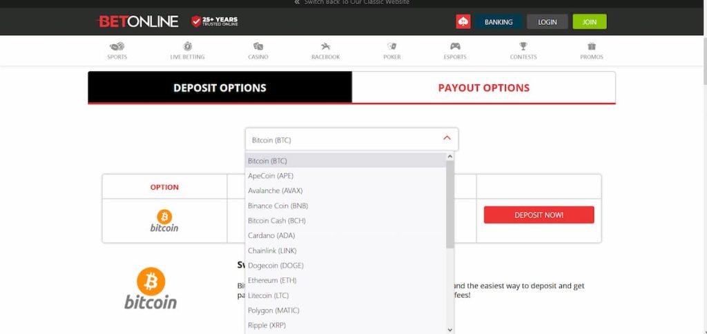 BetOnline deposit